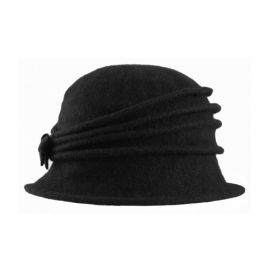 Soft Wool Bow Ribbed Cloche