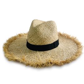 Widebrim Frayed Edge Straw Hat