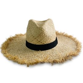 Widebrim Frayed Edge Straw Hat
